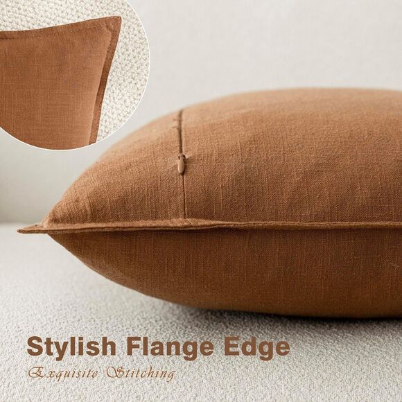 🛏️ Foindtower Linen Pillow Covers 20x20" Hazel NWT - Picture 2 of 9